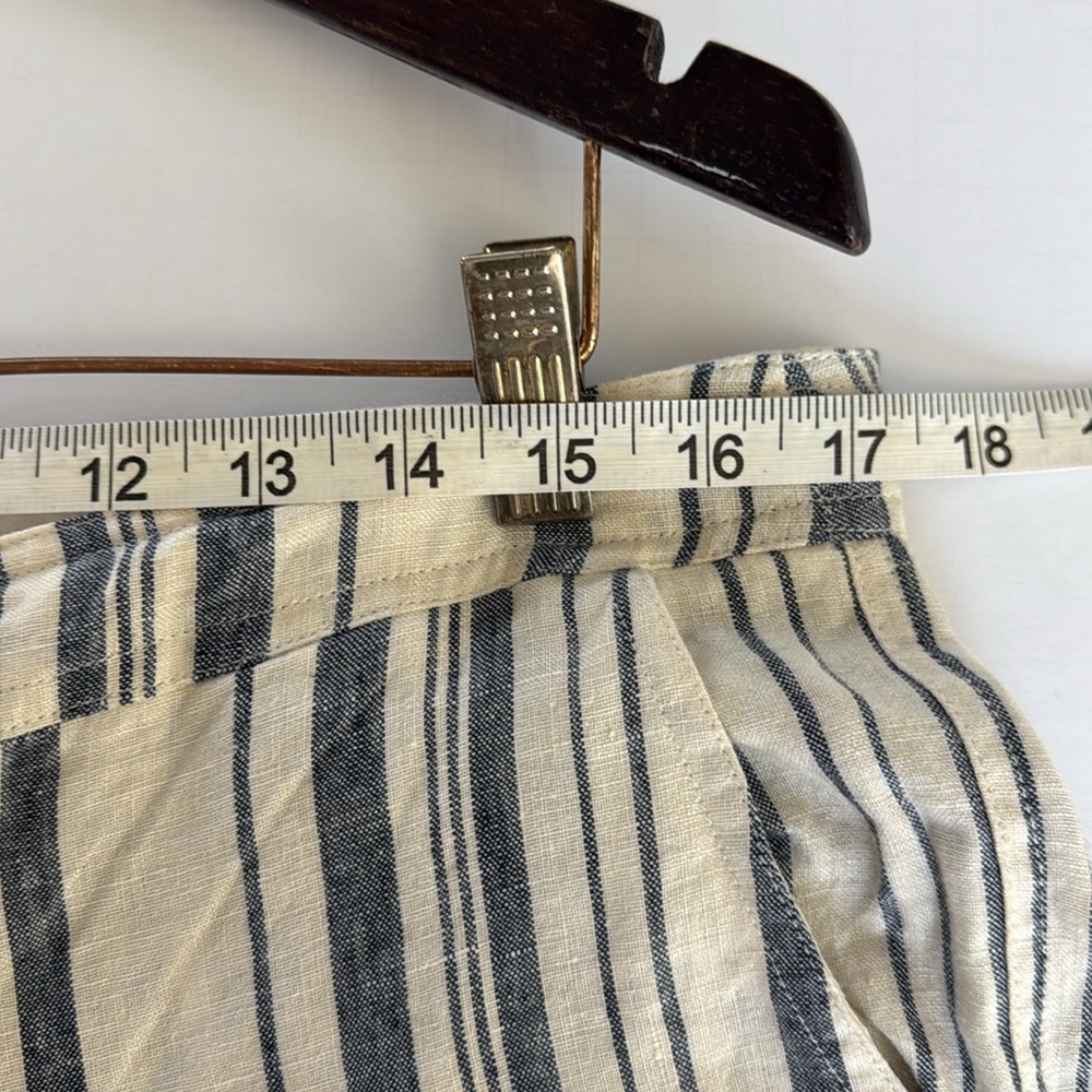 Michael Stars Navy and White Striped 100% Linen Pants Size Medium Like New - Picture 11 of 12
